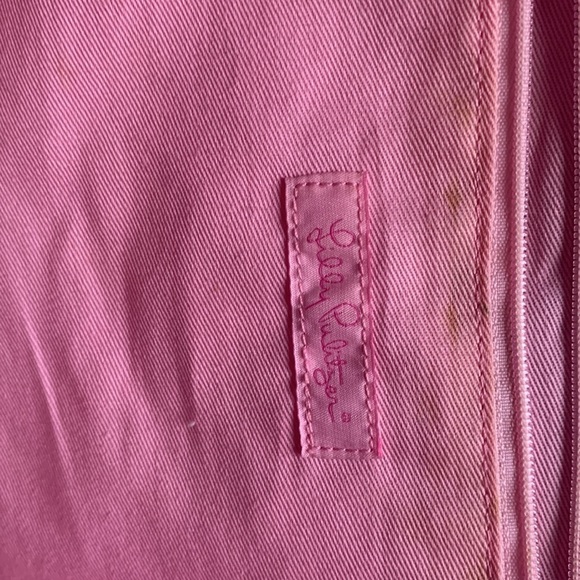 Lilly Pulitzer Seashell Print Tote navy pink resort bag beach vacation travel - Picture 9 of 16